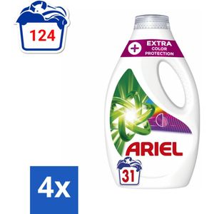 Ariel Original - Extra Kleurbescherming - Vloeibaar Wasmiddel - Gekleurde Was - 31 Wasbeurten - Voordeelverpakking - 4 stuks
