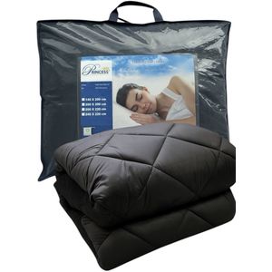 PrincessDekbed - EazyDekbed - Uni Kleur – Antraciet - Hoesloos Dekbed 200x220 cm - Bedrukt & Gekleurd Dekbed - Tweepersoons Extra Lang -Dekbed met Cassette Box Constructie