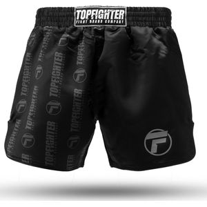 Topfighter Muay Thai Short • Iconic Logo Zwart Medium