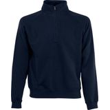 Navy blauwe fleece sweater/trui met rits kraag voor heren/volwassenen - Katoenen/polyester sweaters/truien 2XL (EU 56)