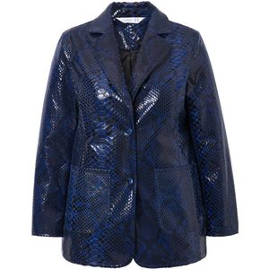 MIAMODA - Dames - Blazer fitted pasvorm slangenlook - Donkerblauw - Maat 42