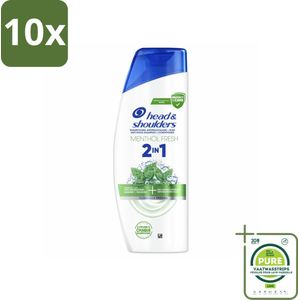 10 x Head & Shoulders – 2-in-1 – Menthol Fresh – 300 ml - Grootverpakking - Anti-roos Shampoo - 2-in-1 Shampoo - Menthol Shampoo - Verfrissende Shampoo - Shampoo Tegen Roos