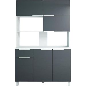 LOVA Glanzend grijs eigentijds keuken dressoir - L 120 cm