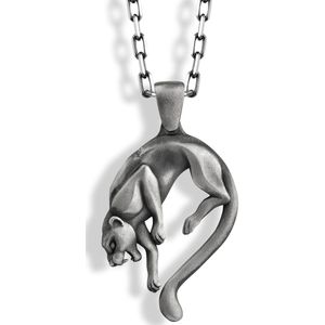 Panther hanger ketting voor kat minnaar gift Oxidized 22 inches