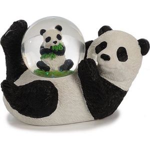 Panda sneeuwbol met sneeuwbol op buik 11x6x7 cm - Panda