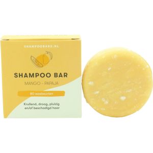 Shampoo Bar Mango Papaja voor krullend, droog, pluizig en/of beschadigd haar - 60 gram - plasticvrij - shampoobar