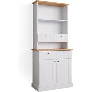 Vicco Hoge kast Bergamo, Wit/Wit, cm