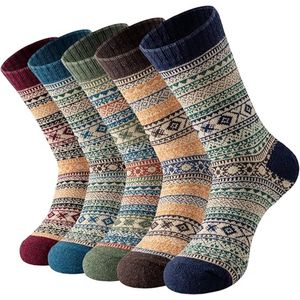Sokken - Damessokken - Loungesokken - Warme wintersokken - Dames wintersokken met ronde hals - Warme en dikke wol - Comfortabel en zacht - Perfect als kerstcadeau - Kerstsokkenvulling