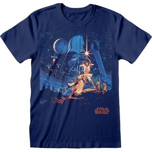 Star Wars - New Hope Vintage Characters Unisex T-Shirt Zwart