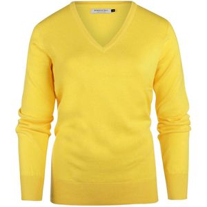 Steppin' Out Trui Cashmere Dames V-hals Geel - Maat S - Heren - Pullovers