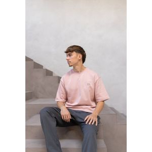 DOT AMSTERDAM - T-Shirt - Terry Pink - 350GSM - Maat M - Terry Stof - Met flock print Logo