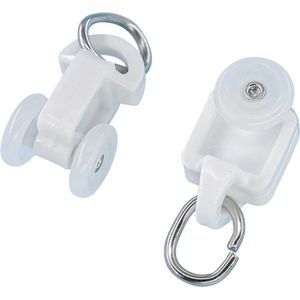FSW-Products - 10 Stuks - Gordijnrunners - 2.3x1.3cm - Gordijn Runner - Gordijnhaken - Gordijnringen - Gordijnglijders - Glijders - Gordijnen - Wit - Rail - Vliegend