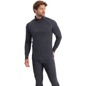 NOMAD® Zip-Neck Thermoshirt Dames | Grijs | M | Naadloze Basislaag met Ritskraag | Warm, Ademend & Sneldrogend | Voor Hiken, Skiën & Dagelijks Gebruik