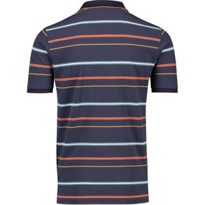 CASA MODA comfort fit heren polo - blauw gestreept - Maat: M