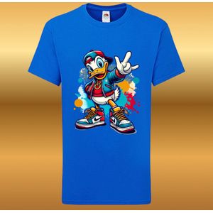 T-Shirt Donald fun Duck kinderen blauw