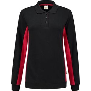 Tricorp polosweater bi-color dames - 302002 - zwart / rood - maat XXL