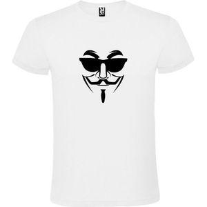 Wit T shirt met print van "" Vendetta "" print Zwart size XS