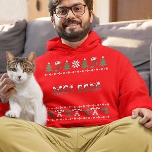 Groningen Kerst Hoodie Rood Moi Eem Candy Cane - Maat S - Uniseks Fit - Kerstkleding Voor Dames & Heren