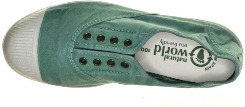 Natural World - Scarpe Celeste - Sportschoenen - Groen - Biologisch Katoen - Gevulkaniseerd Rubber