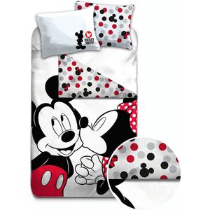Disney Mickey Mouse Kiss - Dekbedovertrek - Eenpersoons - 140 x 200 cm - Multi