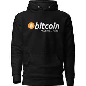 Bitcoin Accepted Here - Bitcoin Hoodie - Unisex - Kleur Zwart - Maat 2XL | Bitcoin cadeau| Crypto cadeau| Bitcoin Trui| Crypto Trui| Crypto Hoodie| Bitcoin Hoodie| Bitcoin Merch| Crypto Merch| Bitcoin Kleding| Crypto Kleding