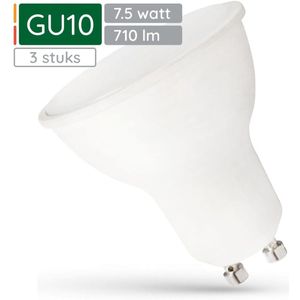 Spectrum LED Lamp GU10 7.5W - 230V - 710 Lumen - 3000K Warm Wit - Gezellig licht - Energiezuinig - 3 stuks