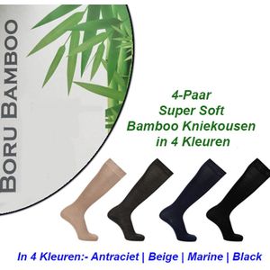 Bamboe Super Zacht Kniekousen 4-Paar in 4 Kleuren-Maat 39-42