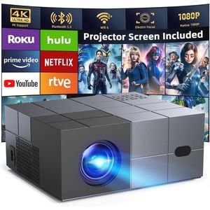 Draagbare WiFi Bluetooth Projector 1080P – 20.000LM Smart Beamer voor Thuisgebruik