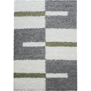 Pochon - Tapijt Gala - Groen - 290x200x3 - Vloerkleed - Geruit - Hoogpolige Vloerkleed - Rechthoekige Tapijt - Rechthoekige Vloerkleed