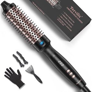 Keramische Warmhaarborstel voor Wortelvolume en Losse Krullen - 32 mm met Digitale Temperatuurinstellingen