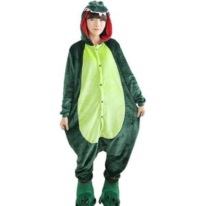 Groene draak onesie maat 134/140 - Dieren – Verkleedkleren - kinderen - jongens - meisjes - Huispak - Carnaval
