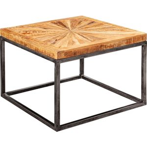 Medina Industriële Salontafel - Mangohout - Koffietafel - Bijzettafel - Salontafels - 55 x 55 cm