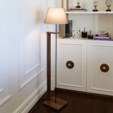 Staande lamp Bromwich 150 cm E27 houtkleurig zwart en beige