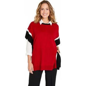 Effen lange poncho-trui