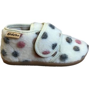 Naturino - Home - Mt 27 - velcro stippen velvet pantoffel- beige
