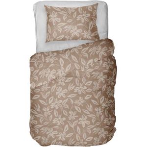 Kayori Naomi Dekbedovertrek - Eenpersoons - 140x200/220 cm - Terra