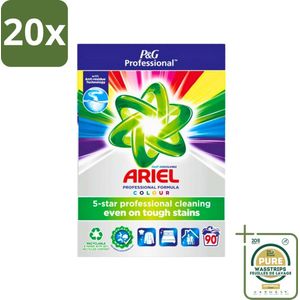20 x Ariel Professional - Waspoeder - Gekleurde Was - 90 Wasbeurten - Grootverpakking - Gekleurde Was - Vlekverwijdering - Kleurverzorging - Waspoeder - Wasmiddel