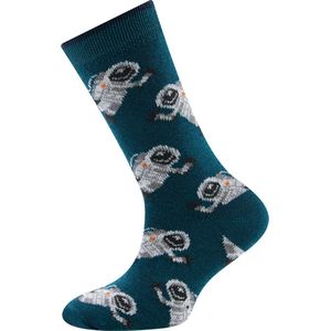 Ewers Kindersokken Jongens - Astronauten in Ruimtepak - Petrolblauw & Wit & Zwart-31/34