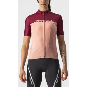 Castelli - Velocissima Jersey - Fietsshirt - Zalmroze Bordeaux - Korte Mouwen