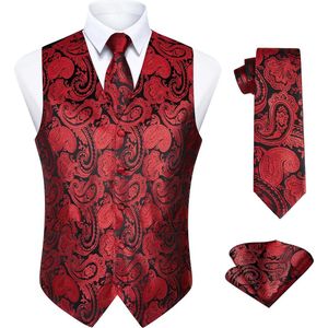 Prachtig Jacquard Vesten met Paisley Bloemenprint voor Heren - Ideaal voor Bruiloften en Formele Evenementen