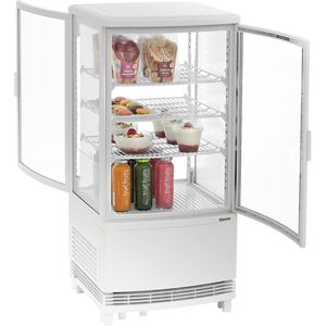 Bartscher Mini-koelvitrine - 75L - Wit - 4 Niveuas - Led - 430x430x913mm
