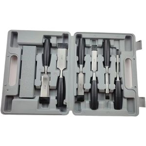 Houtbeitel set - Houtbeitels - Houtbeitel - Steekbeitel - 7 delig beitel set - 6mm/13mm/19mm/25mm/32mm/38mm - Rubber handvat - Zwart