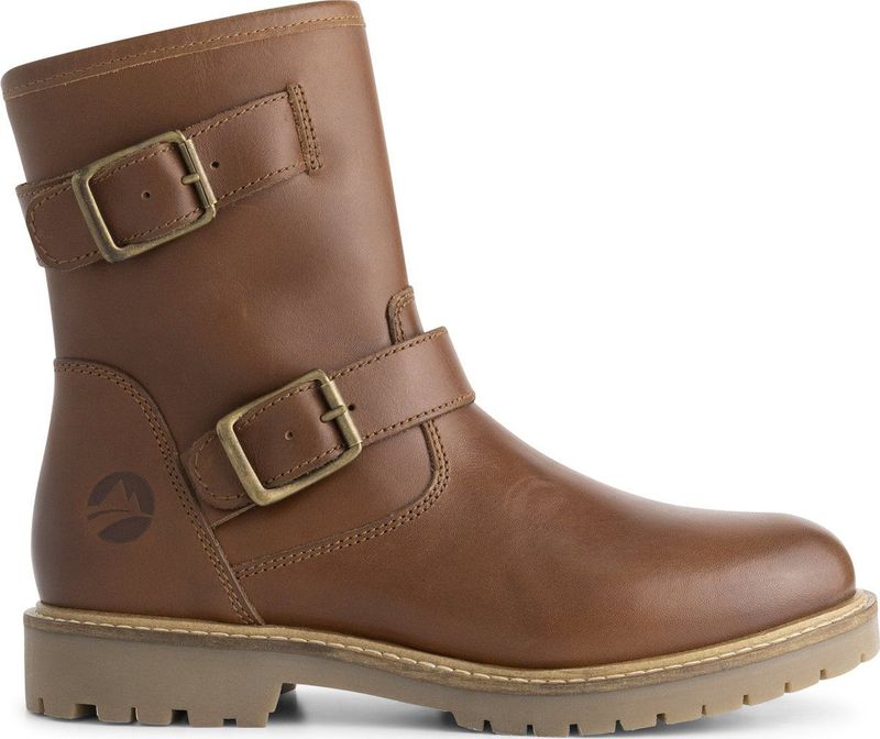 Travelin' Skellerup Dames Laarzen - Leren bikerboots - Cognac leer