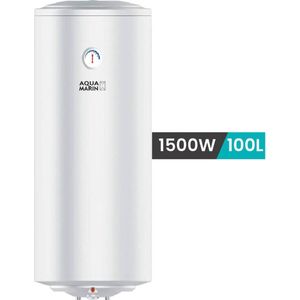 Aquamarin - Boiler - Elektrische boiler - Boiler 100 liter - Waterboiler - Waterverwarmer - Met ingebouwde thermometer - Antikalk - 1500W - 27,8 kg - Wit - H 111 cm x B 41 cm