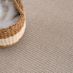 Flycarpets Junius Modern Effen Gestreept Vloerkleed - Beige - 80x300 cm Loper voor in de gang / keuken of slaapkamer - Laagpolig