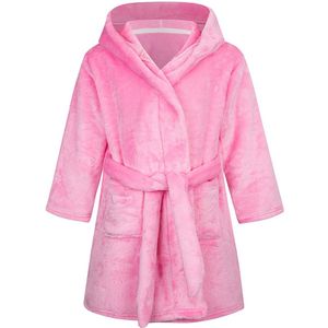 Badjassen voor meisjes - Warme effen winterbadjassen - Vlamvertragende stof - Flanellen badjassen voor kinderen - Dubbelzijdige fleece badjassen met capuchon en zakken - Badjassen met capuchon voor jongens - Pyjamacadeaus - Huiskleding - 100#