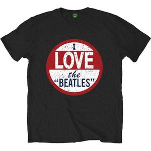 The Beatles - I Love The Beatles Heren T-shirt - S - Zwart