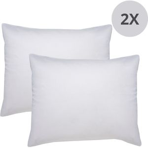 Ten Cate Katoensatijnen Kussenslopen - Satijnen Kussensloop - (2 stuks) - Kussensloop satijn - 60x70 cm - Wit