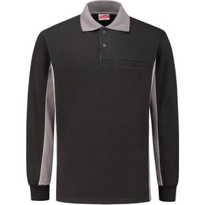 Workman Polosweater Bi-Colour - 2406 zwart / grijs - Maat M