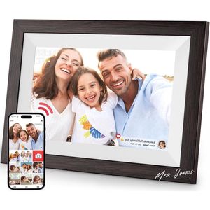 Mrs. Jones Digitale Fotolijst 10.1 Inch - WiFi - Zwart Houtnerf